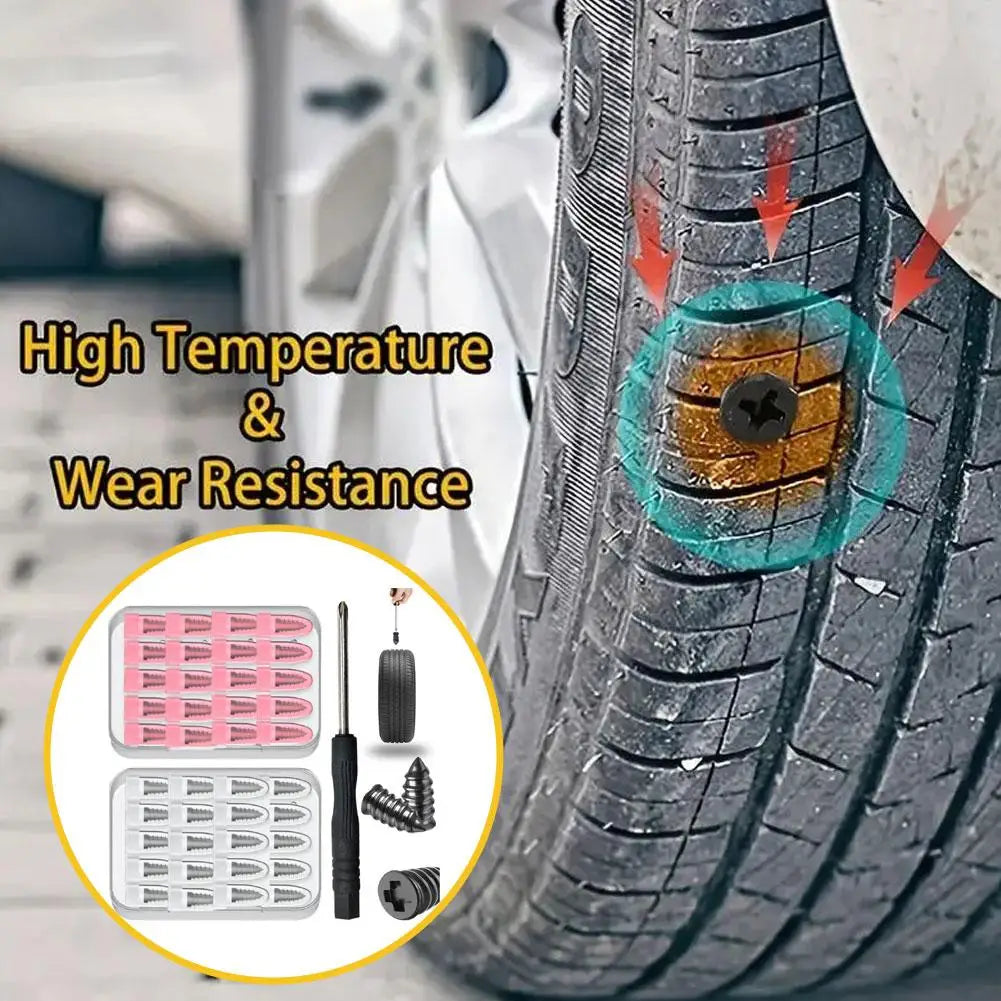 Car Vacuum Tire Repair Nail Tire Repair Tool Set Cars Truck Rubber Tire Puncture Motorcycle Repair Glue Nails