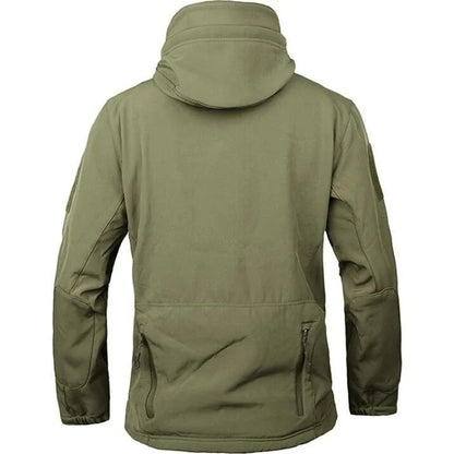 Chaqueta militar informal con capucha para hombre, estilo aviador, de combate, impermeable, de piel de tiburón, estilo softshell, táctica