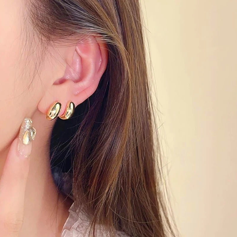 Blue Heart Shaped Zircon Long Tassel Gold Color Ear Wire for Women Elegant Exquisite Temperament Ladies Wedding Party Jewelry