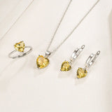 925 Sterling Silver Jewelry Sets para Mulheres, Coração Zircon Anel, Brincos, Colar, Casamento Nupcial, Elegante, Natal, Frete Grátis