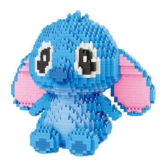Anime Stitch Building Blocks Angel Scrump Guitar Holding Book Stitch Model Assembled Toys Children's DIY Mini Brick Figure