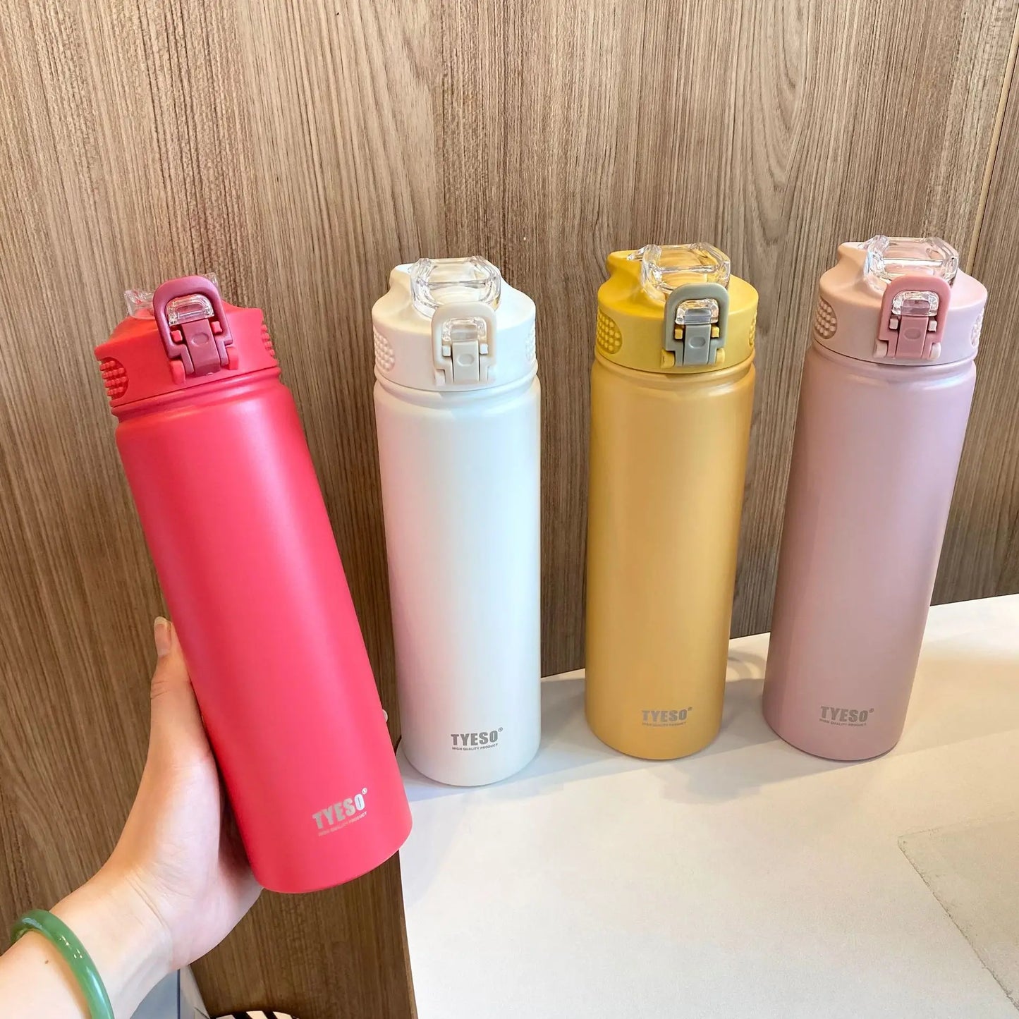 Tyeso 600/750ML Stainless Steel Thermo Bottle Car Thermal Cup Sports Water Bottles Keep Cold and Hot Vacuum Flasks Insulated Cup