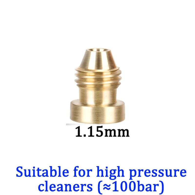 Boquilla de repuesto de latón para cañón de espuma de nieve con núcleo de cobre de 0,9 mm a 1,4 mm, rosca para pistola pulverizadora de espuma de alta presión.