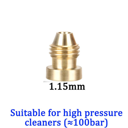 Boquilla de repuesto de latón para cañón de espuma de nieve con núcleo de cobre de 0,9 mm a 1,4 mm, rosca para pistola pulverizadora de espuma de alta presión.