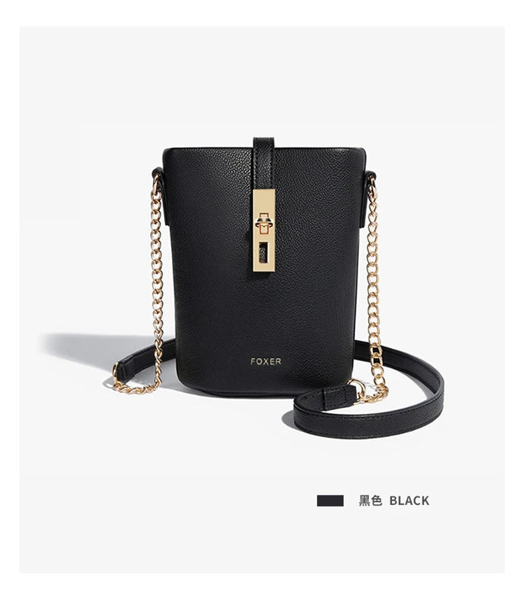 FOXER Brand Chic Mini Cellphone Bag Women's Shoulder Bag PU Leather Fashion Girl's Travel Small Crossbody Bag Purse