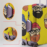 Beard Portrait Pattern Luggage Protective Cover, suitable for 18-32 inch luggage covers, luggage handle gloves, travel accessories