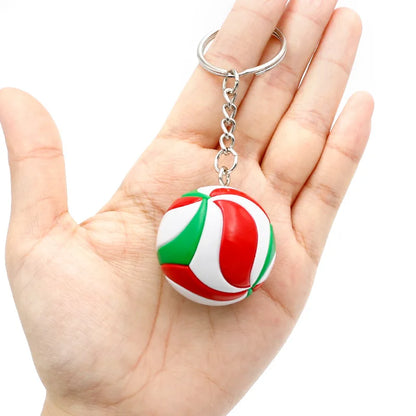 1xFashion PVC Volleyball Keychain Ornaments Business Volleyball Gifts Beach Ball Sport For Players Men Women Key Chain Gift 2024