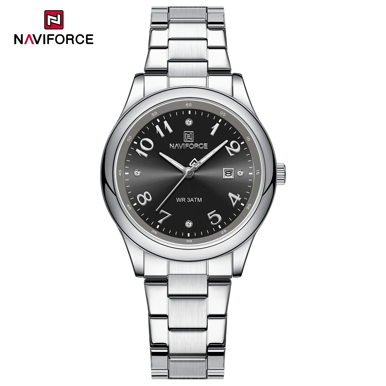 NAVIFORCE Luxury Watch for Women Waterproof Luminous Date Stainless Steel Ladies Quartz Watches Fashion Casual Wristwatch Girl