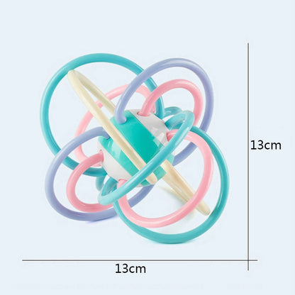 Baby Toys 0 12 Months Rotating Rattle Ball Grasping Activity Baby Development Toy Silicone Teether Sensory Toys for Babies Gifts
