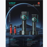 VGR 001 977 new hair trimming set high-end men's hair clipper intelligent digital display electric carving and whitening trimmer