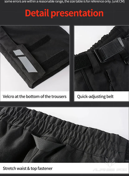 Winter Waterproof Motorcycle Overpants Quick Release Touring Moto Pants Men's Warm Windproof Motorbike Trousers CE Kneepads