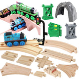 Wooden Train Track Toys Railway Rails Accessories Fit Thomas Train Road Connector Bridge Wood Railway Children Boy Christmas Gift
