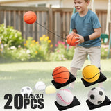 1-20PCS Reaction Training Bouncy Ball Set with Wrist Strap, 1 to 20 Pieces for Hand-Eye Coordination, Kids' Outdoor Sports and Fitness