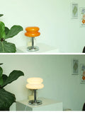 Macaron Glass Table Lamp Trichromatic Dimming Living Room Atmosphere Lamps Eye Protection Night Light Girl Bedroom Bedside Decor