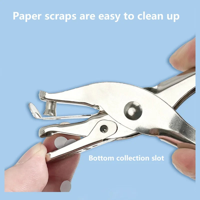 New Hand Held Metal Stationery Round Hole Paper Punch Bind Paper Perforator Cutter Corners Hole Punch DDK02