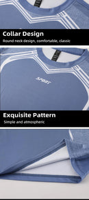 Fitness Clothes Ice Silk Quick Drying T-shirt Suit Men Short Sleeve Running Sportswear Shorts Tracksuit Gym Sports Training Sets