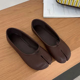 Women Flats Tabi Ninja Shoes Woman Ladies Microfiber Leather Comfy  Flats Split Toe Slippers Soft Bottom Loafers Solid Brief La