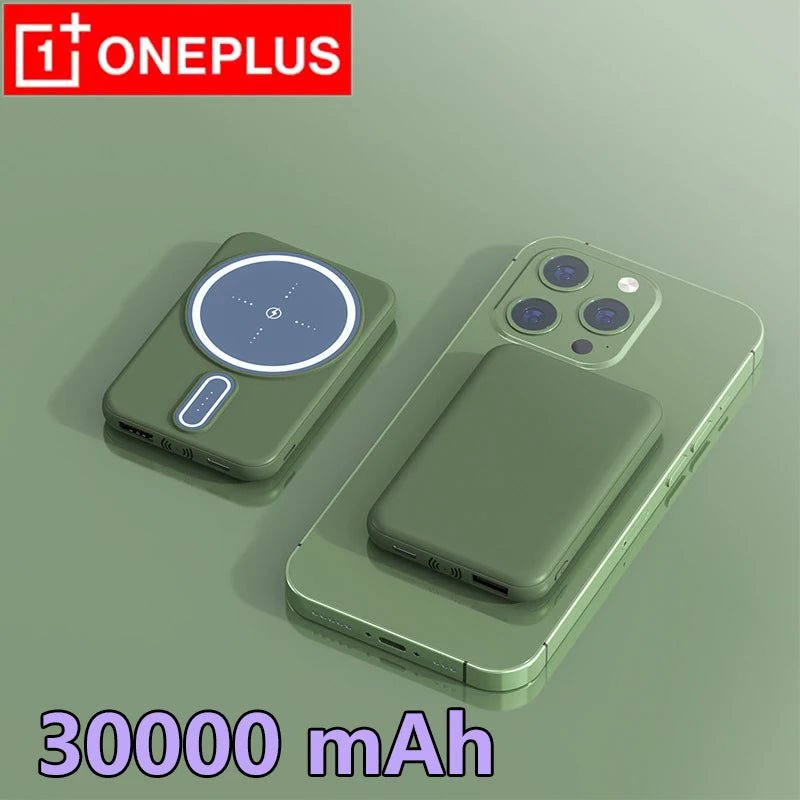 OnePlus 30000mAh Magnetic Wireless Power Bank 22.5W PD Super Fast Charging Portable Battery Charger For IPhone Huawei Samsung