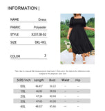 Plus Size Women's Pure Color Wrap Ruffle Hem Midi Dress Square Neck Backless Short Sleeve Dress Elegant temperament