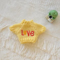 Cute Mini Plush Doll Clothes, 17cm, Outfit Acessórios para Coréia Kpop Exo Labubu Idol Dolls, Camisola de malha, Presente do miúdo