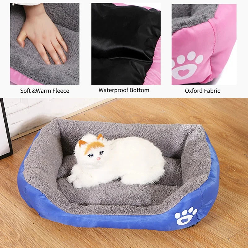 Soft Square Large Dog Sofa Elastic Dog House Cushion Winter Warm Medium Dog Bed Washable Cat Kennel House Accessories