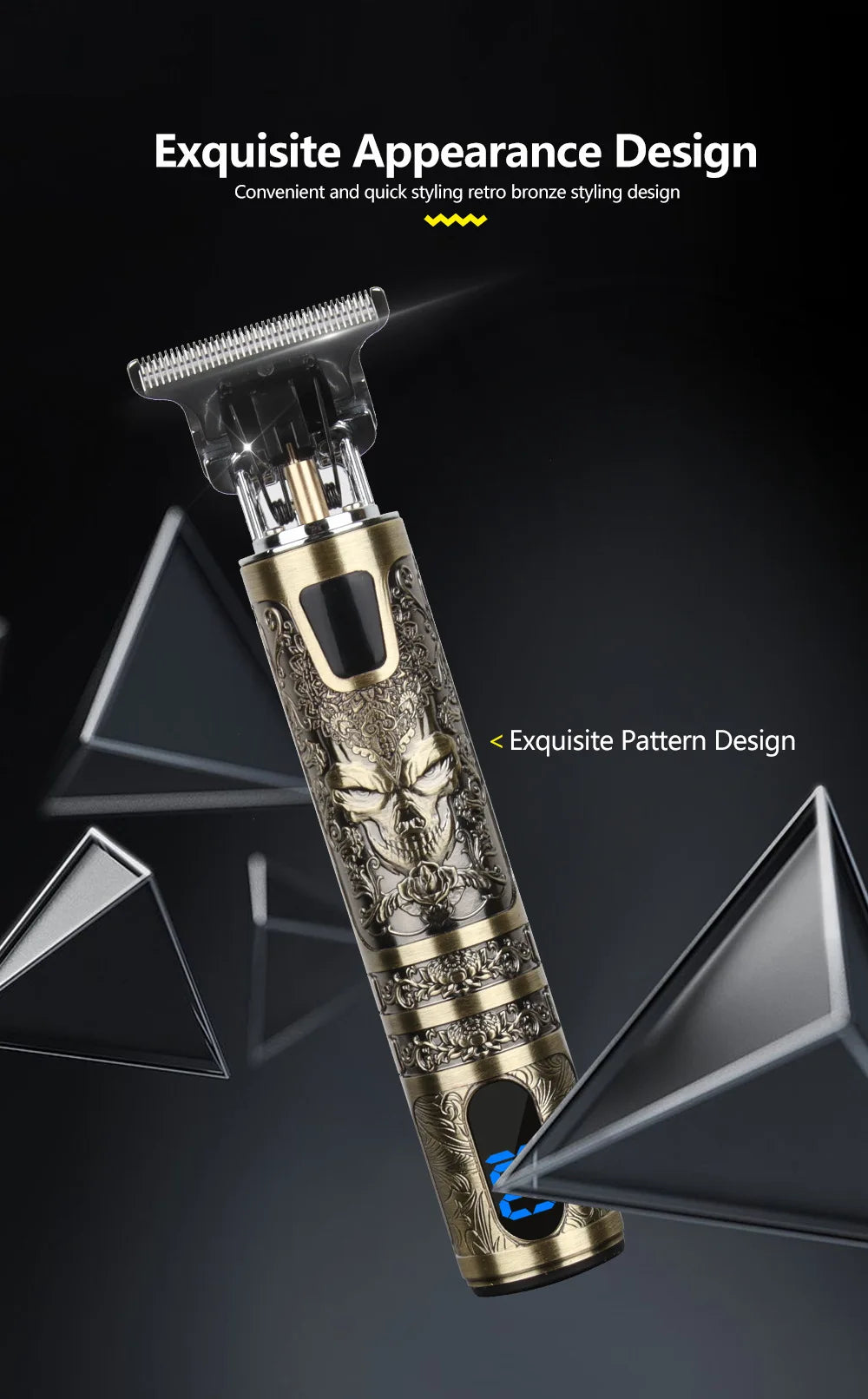 T9 LCD Electric Hair Trimmer Oil Shaving Head Electric Clipper Engraving Electric Clipper Hair Precision Trimmer for Men Care