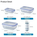 Vacuum Food Storage Box Transparent Storage Container Fridge Organizer Microwave Safe Fresh-Keeping Sealing Box Food Dispenser