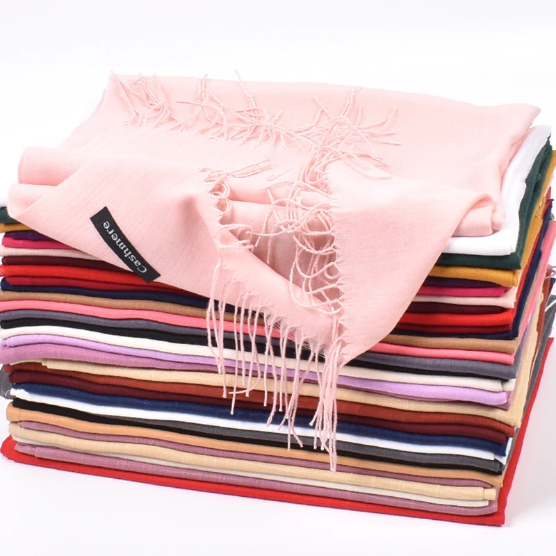 Bufandas de cuero en polvo para otoño e invierno, nuevas, de un solo color, al por mayor, para hombres y mujeres, 120 g, chal con diadema de un solo color.