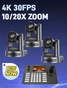 4K/1080P SDI NDI PTZ Camera 10X/20X Optical Zoom, HDMI/USB/POE | IP Live Streaming Camera for Church/Meeting/Broadcast (Youtube)