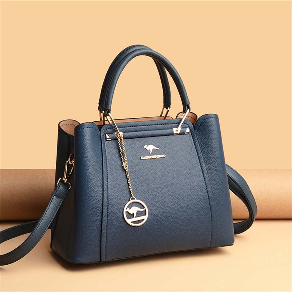 2024 Luxury Women Designer 3 Layers Shoulder Crossbody Bag Ladies Large Capacity Leather Handbags Shopper Brand Messenger Totes