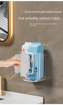 Wall-Mounted Wet Wipe Dispenser, Self-Adhesive Plastic Holder, with Large Opening, for Bathroom Tissue Storage Box Organizer