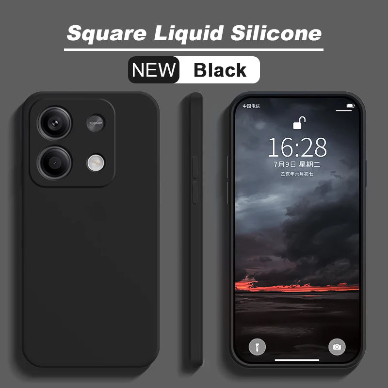 Redmi Note 13 Pro 4G Case Square Liquid Silicone Soft TPU Cover For Xiaomi Redmi Note 13 Note13pro Plus Note13 Pro 4G Phone Case
