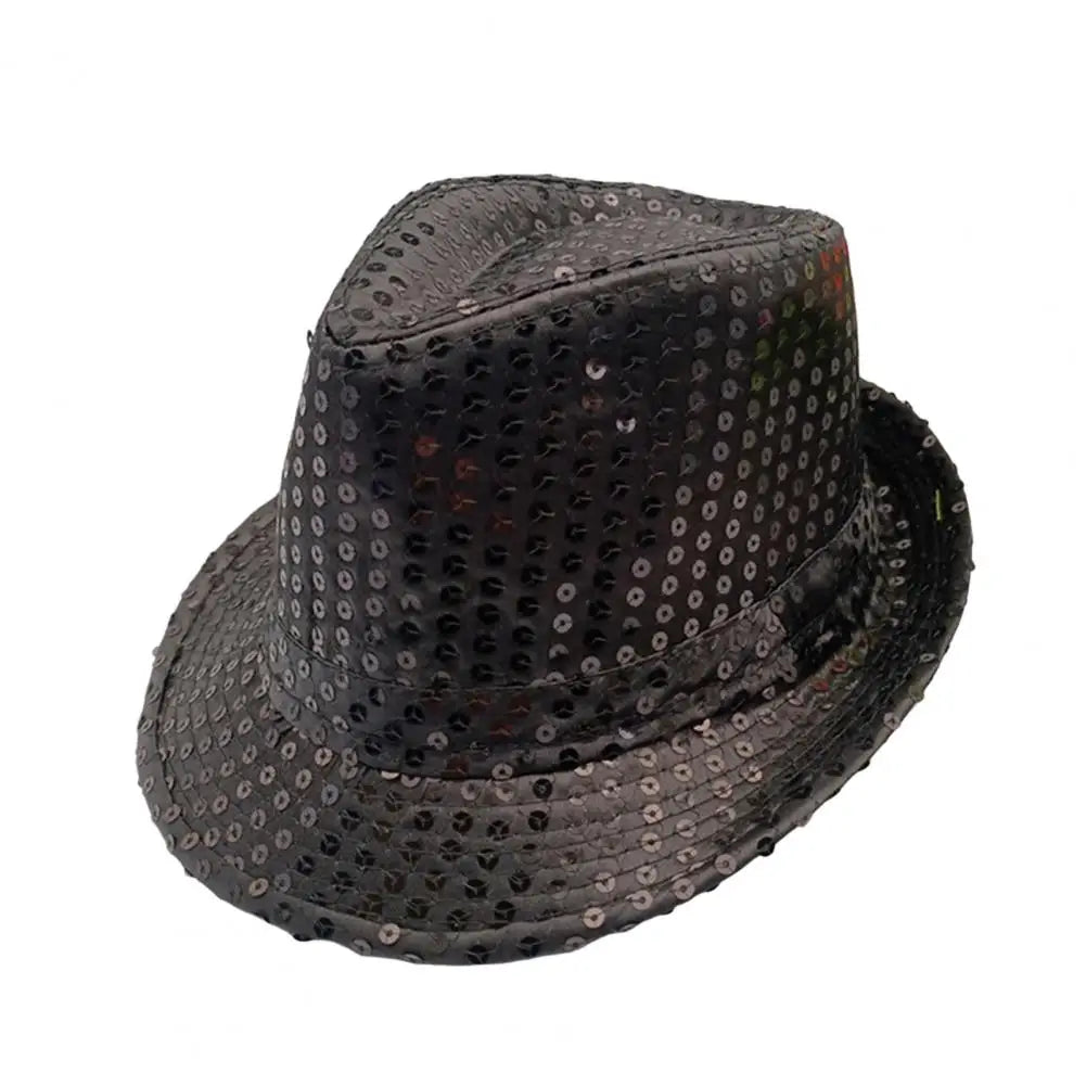 Stylish Unisex Hemming Sun Carnival Hat Unisex Stage Performance Sequins Hat
