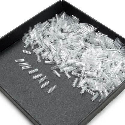 500 peças tubos termo retráteis para extensões de cabelo sem adesivo fusão acessórios para cabelo ferramentas cor transparente