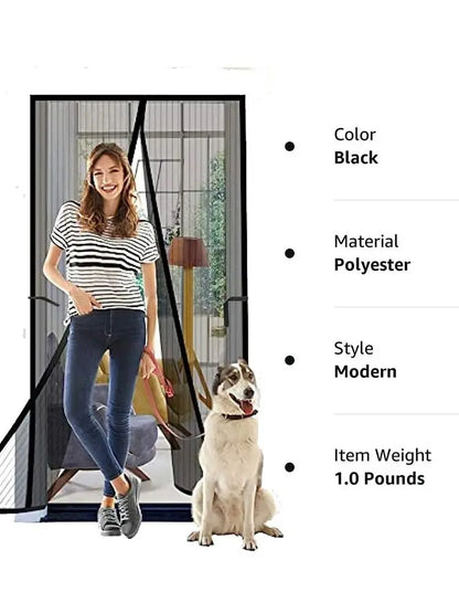 Magnetic soft gauze door curtain, no need to wear magnetic strips, summer mosquito proof door curtain, encrypted embroidery scre