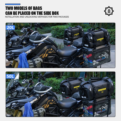SOYAVISION 20L 50L 70L 80L 100L Motorcycle Waterproof Tail Bag Travel Outdoor Luggage Bag Motorcycle Seat Bag
