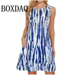Fashion Elegant Tie Dye Striped 3D Print Dress For Summer 2025 Women's Plus Size Clothing Sundress Loose Sleeveless Vest Dresses