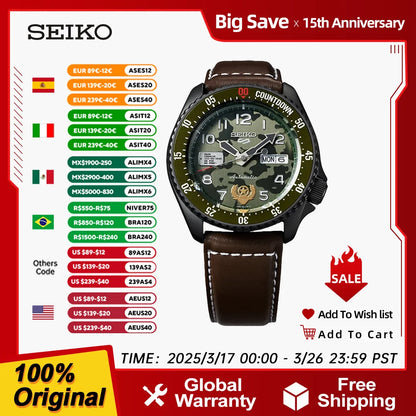 SEIKO 5 Original Sports Automatic Watch Mechanical 10bar Waterproof Luminous Men Watches