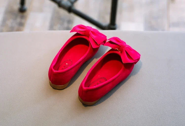 2024 New Fashion Girls Shoes PU Leather With Big Bowtie Candy Color Children Sandals Slip-on Kids Casual Shoes 21-36 Soft Hot