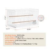 SucceBuy 30In Flight Bird Cage Stackable Divided Small Animal Cage for Kinds of Birds Pet Travel Birdcage with Handle and Perch