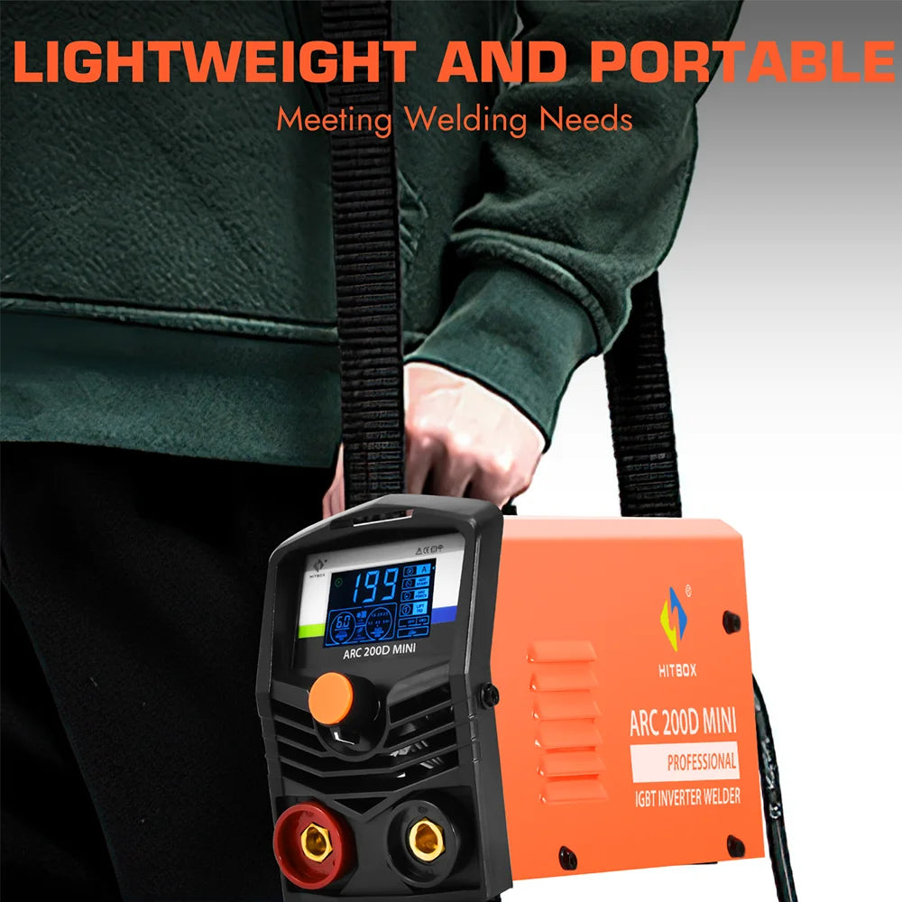 HITBOX ARC200D Welding Machine 2-in-1 ARC MMA LIFT TIG Mini IGBT Inverter LED Digital Display Portable Home Welder 220V 10-200A