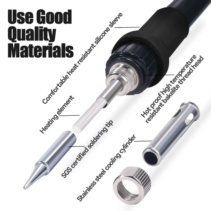 Silverflo 8586D Soldering Station 2 IN 1 Hot Air  Solder Station with 2 Digital display,10-Minute Sleep Mode for SMD Rework