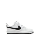 Tênis Nike Court Borough Low 2 branco e preto para crianças e crianças de meia-idade