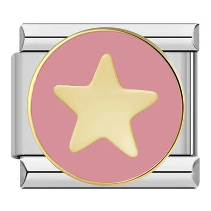 Hapiship 2024 estrela feminina universo planetário italiano encantos links contas caber 9mm pulseira de aço inoxidável diyjóias presente zh028