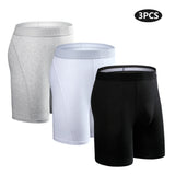 3pcs Long Boxers For Man Underware Lots Mens Underpants Cotton Men's Panties Family Boxershorts Boxer Sexy Male Shorts Calecon