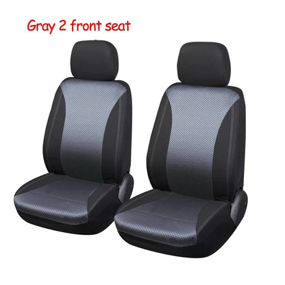 AUTO PLUS Checkered Polyester Patchwork Mesh Fabric Universal Unisex Car Seat Covers Set Accessories Interior  With Sponge