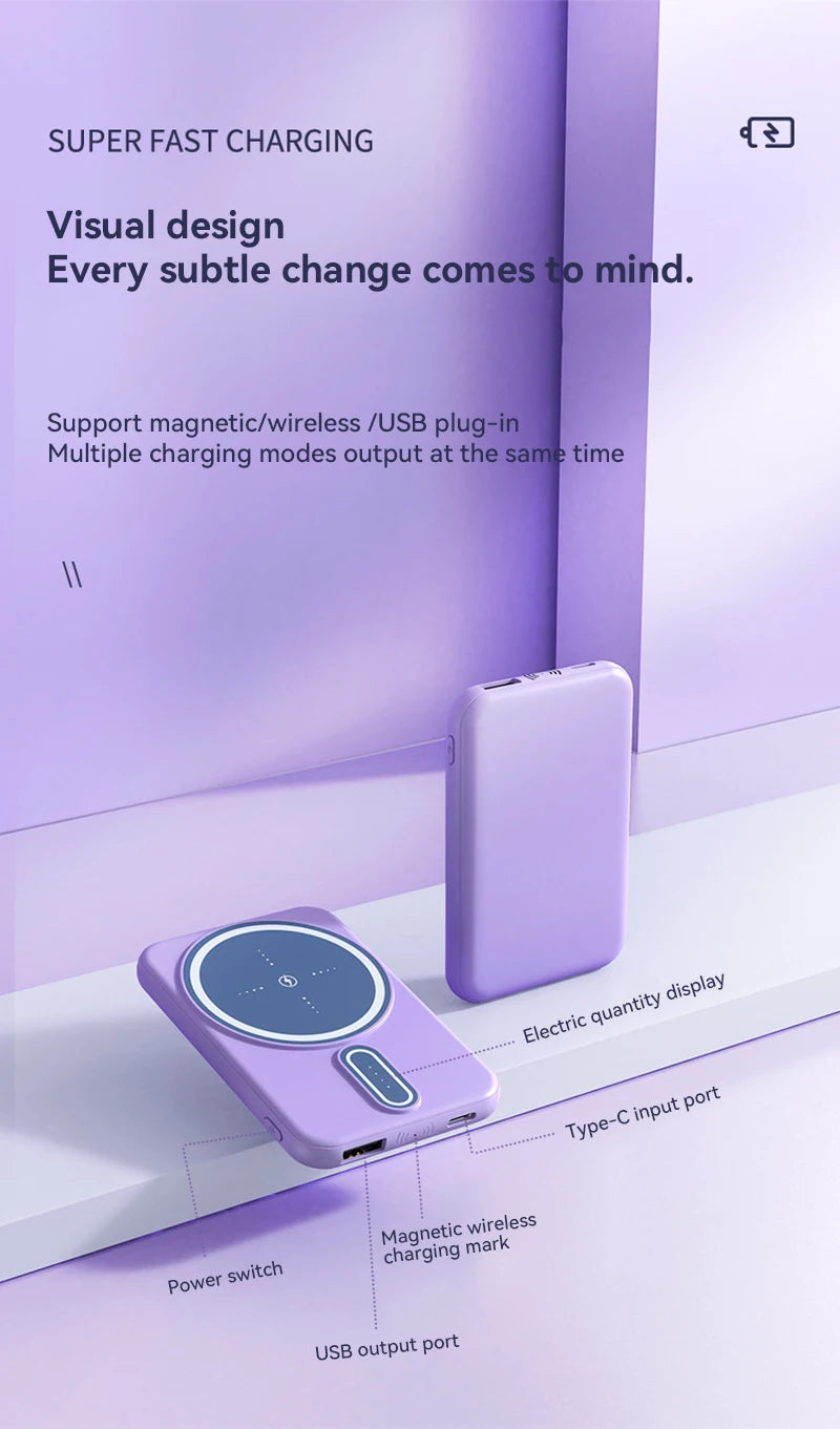 OnePlus 30000mAh Magnetic Wireless Power Bank 22.5W PD Super Fast Charging Portable Battery Charger For IPhone Huawei Samsung