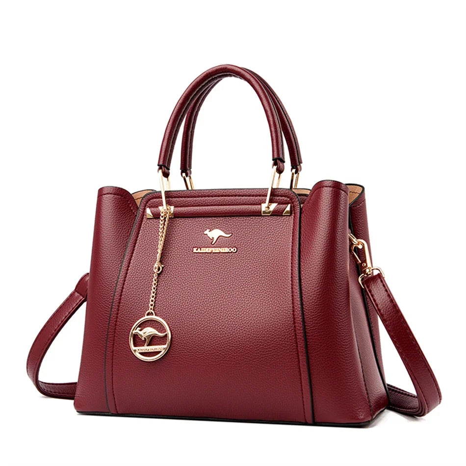 2024 Luxury Women Designer 3 Layers Shoulder Crossbody Bag Ladies Large Capacity Leather Handbags Shopper Brand Messenger Totes