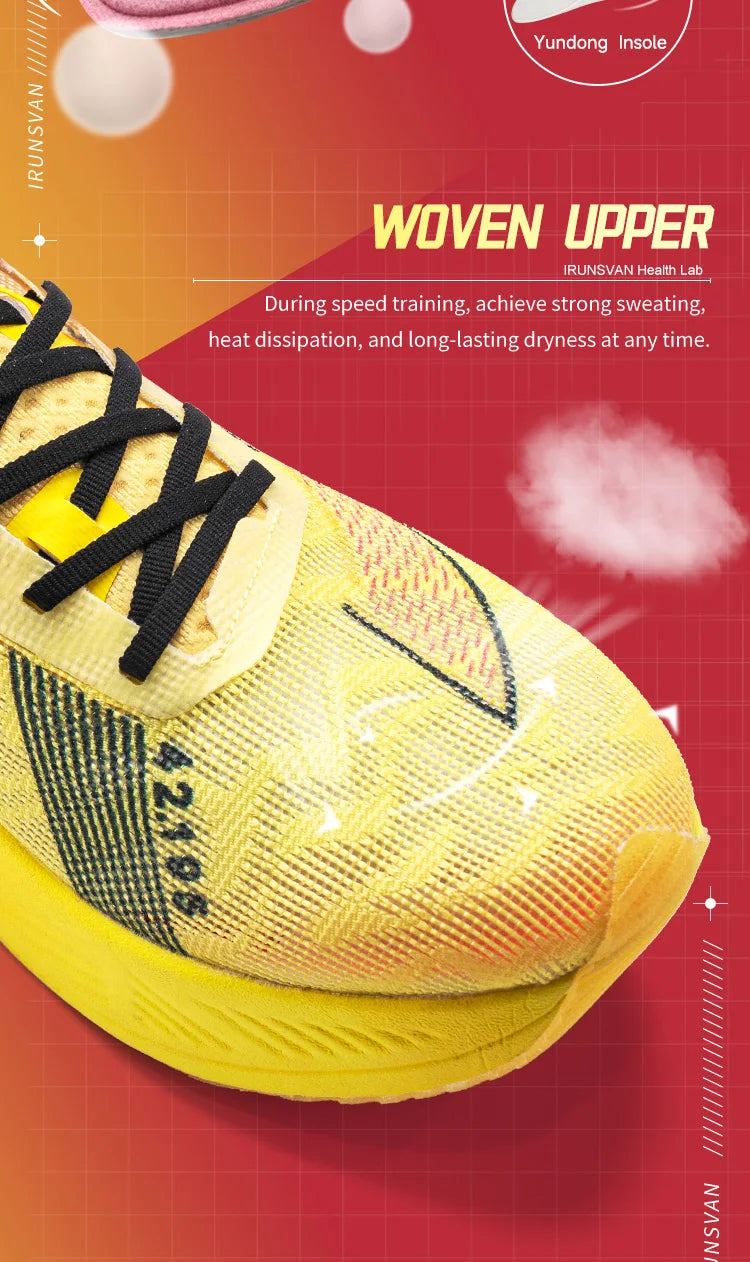 IRUNSVAN Men Running Shoes Breathable Sports Shoe Lightweight Marathon Carbon plate Sneaker Casual Comfortable Athletic Training