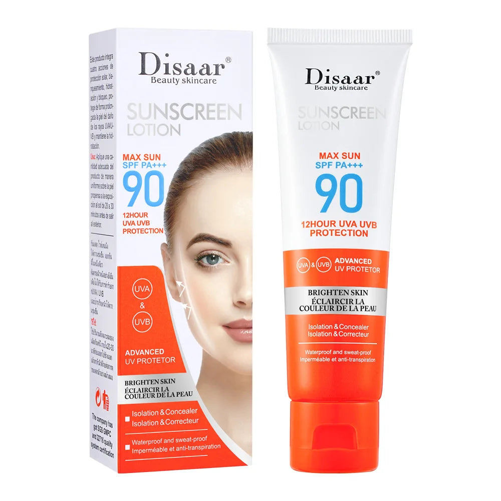 50ml protetor solar corporal facial clareamento creme solar protetor de pele creme anti-envelhecimento óleo-controle hidratante spf 90 +++ rosto